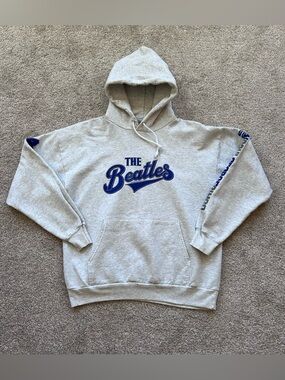 The Beatles VTG 01 Hoodie Hanes Adult L Grey Apple Corps John Paul George Ringo